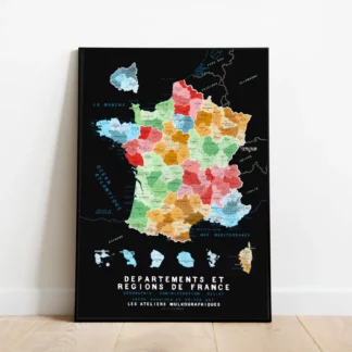 affiche carte des nouvelles régions de France