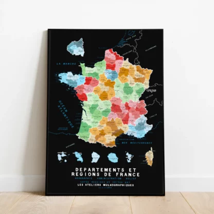 affiche carte des nouvelles régions de France