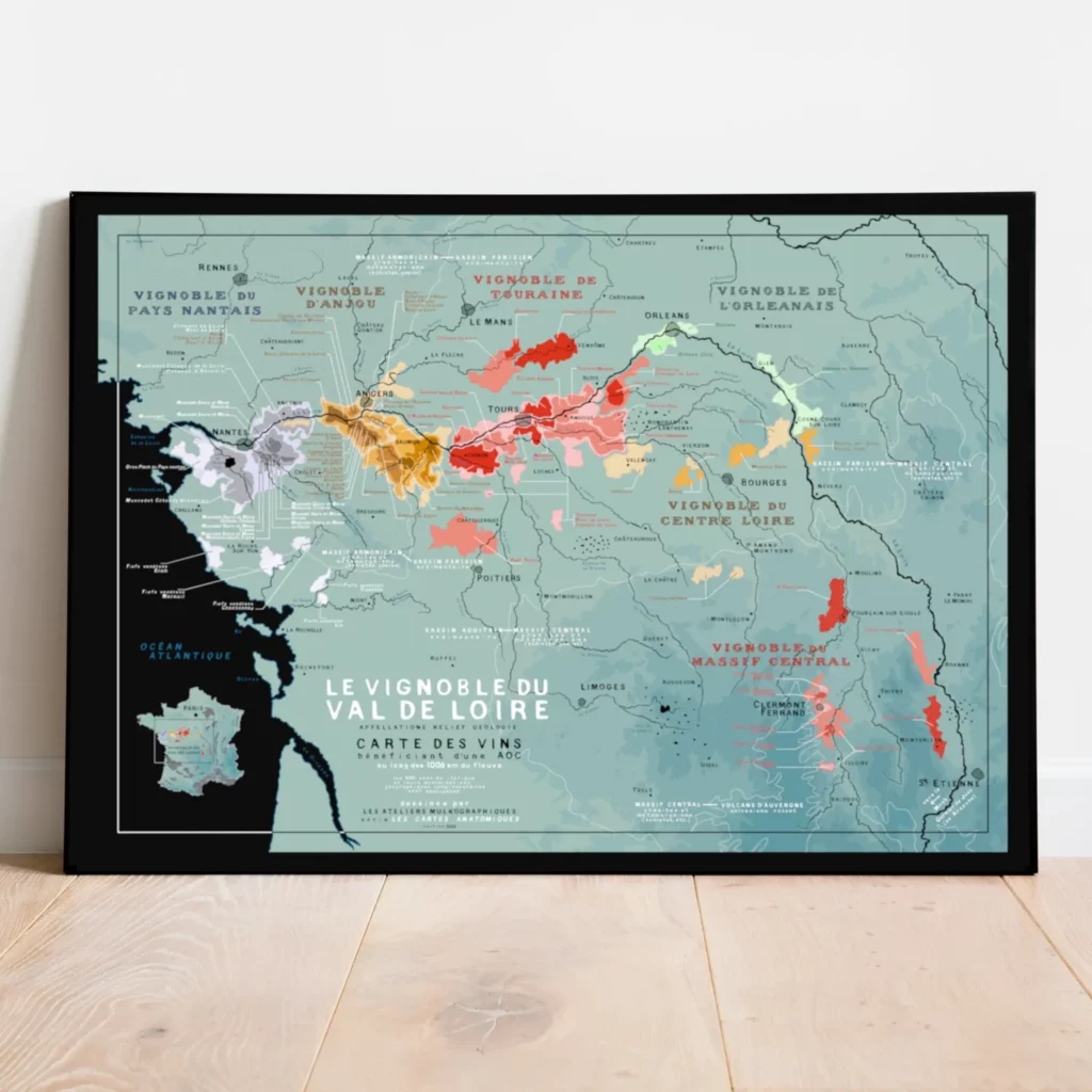 la carte du vignoble du Val de Loire