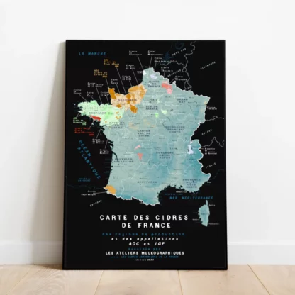 la carte de France des régions de production du cidres