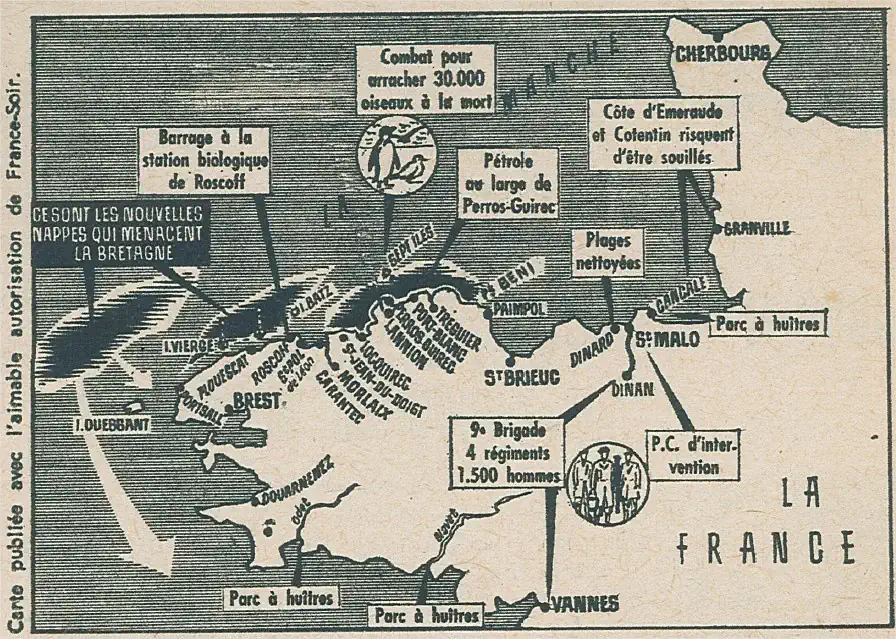 Carte de la Bretagne pour l'article sur le vin breton et ses crus